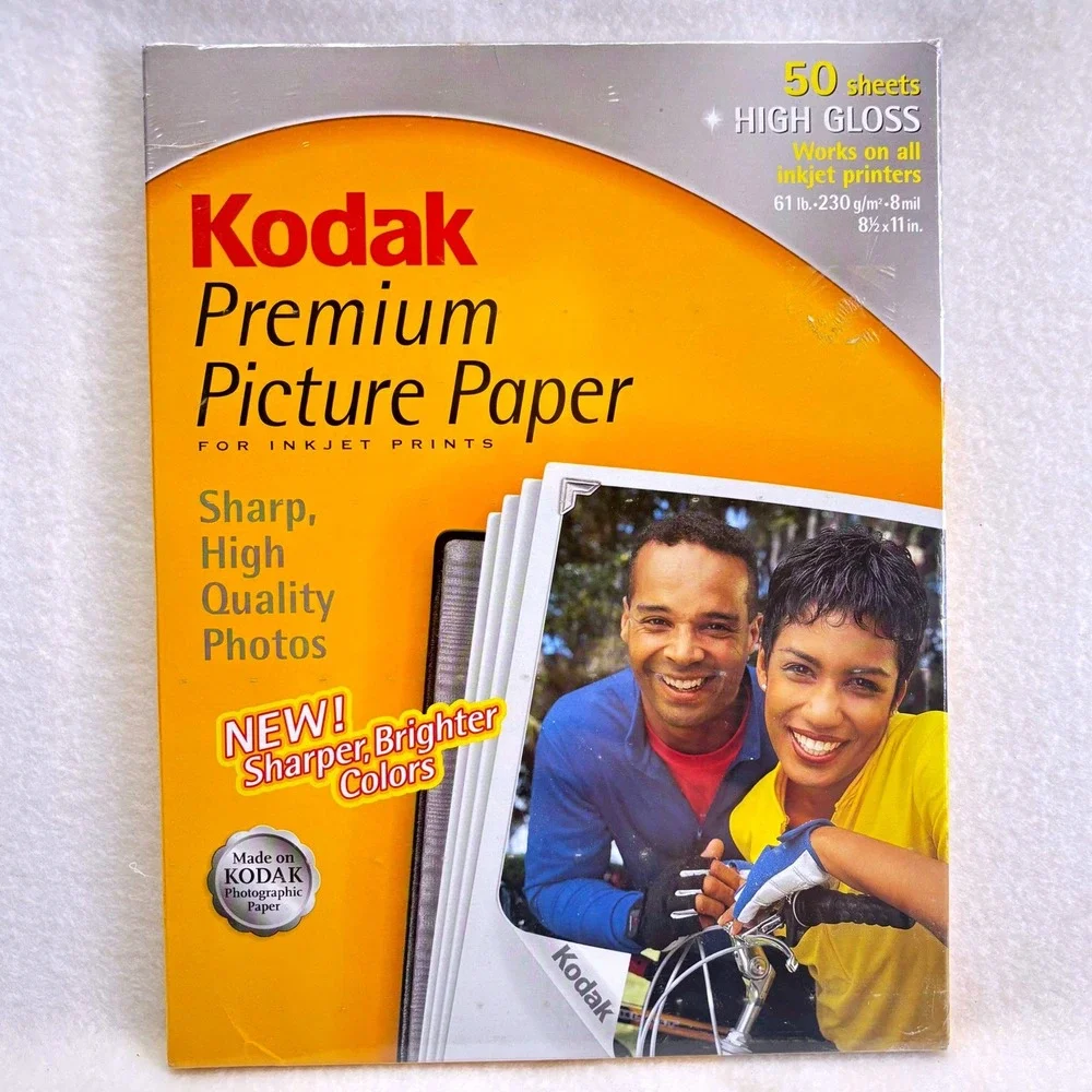 Kodak Premium Picture Paper High Gloss 8.5x11 50 Sheets Inkjet CAT 109 6023